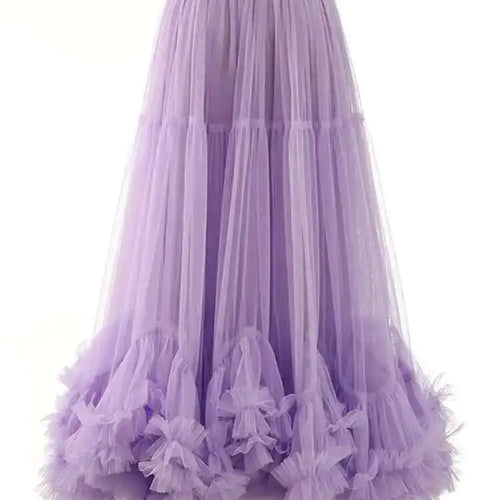 Load image into Gallery viewer, High Elastic Waist Apricot Purple Mesh Shaped Elegant Half-body Skirt Women Fashion Tide New Spring Autumn 2025 1DF8101
