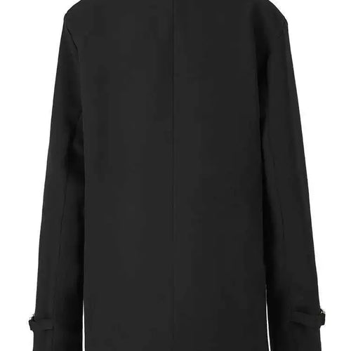 Load image into Gallery viewer, Women Black Metal Buckle Big Size Irregular Blazer New Lapel Long Sleeve Jacket Fashion Tide Spring Autumn 2025 1DF6409
