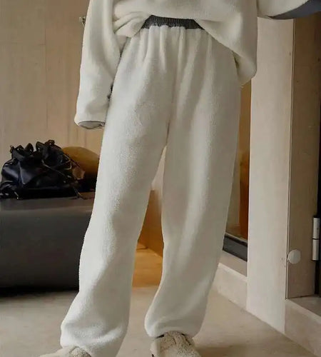 High Elastic Waist Gray Brief Thick Long Wide Leg Pants New Loose Fit Trousers Women Fashion Autumn Winter 2025 1DH1187