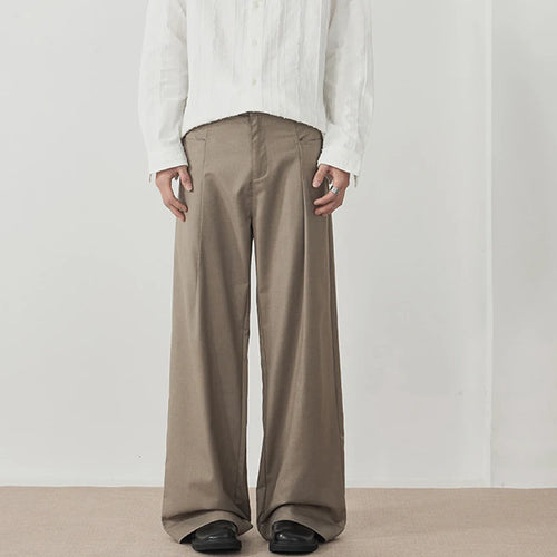 Load image into Gallery viewer, Men's Threedimensional Pleated Suit Pants Straight Trendy Niche Design Fold Solid Color Simple Male Casual Clothing 9W1899
