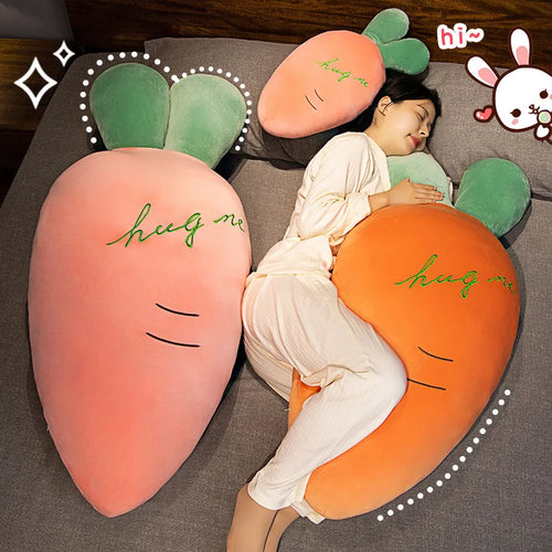 Load image into Gallery viewer, 55-110CM Large Size Cartoon Carrot Plush Toys Full Filling Plant Pillow Kawaii Radish Dolls Sleeping Bed Cushion for Girls Baby
