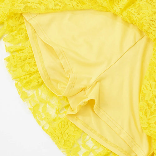 Load image into Gallery viewer, Lace Ruffled Sexy Mini Dress For Women Robe Deep V Neck Flare Long Sleeve Draped A-line Club Party Dress Vestido
