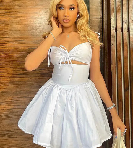 Sexy Sleeveless Satin Hollow Dress For Women 2024 Summer New  Wrapped Hip Dress Fashionable Elegant Slim Pleated Dress