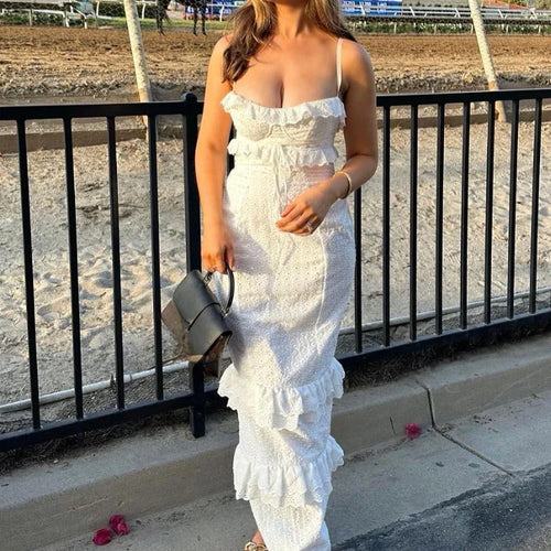 Load image into Gallery viewer, High Quality Summer Wedding Guest Dress Women 2023 White Occasionwear Maxi French Style Evening Birthday Party Dress
