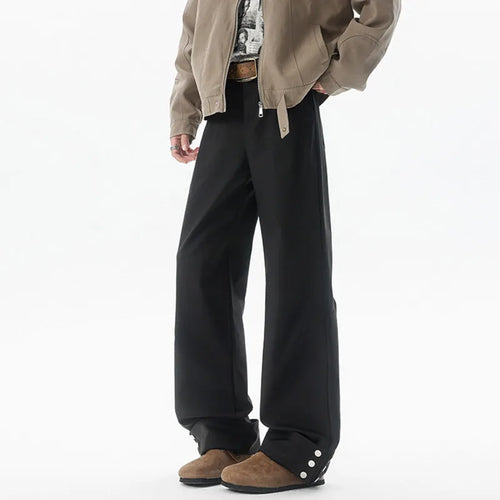 Load image into Gallery viewer, Men's Spring Casual Pants Button-bottoms Style New Kroean Handsome Solid Color Design Male Full Length Trousers 2025 9W1395
