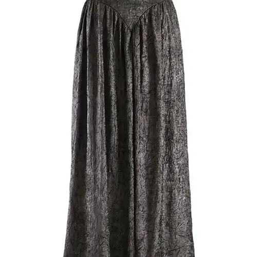 Load image into Gallery viewer, Women Dark Gold Color Pleated Elegant Long A-line Half-body Skirt High Wais Fashion Tide New Spring Autumn 2025 1DF9488
