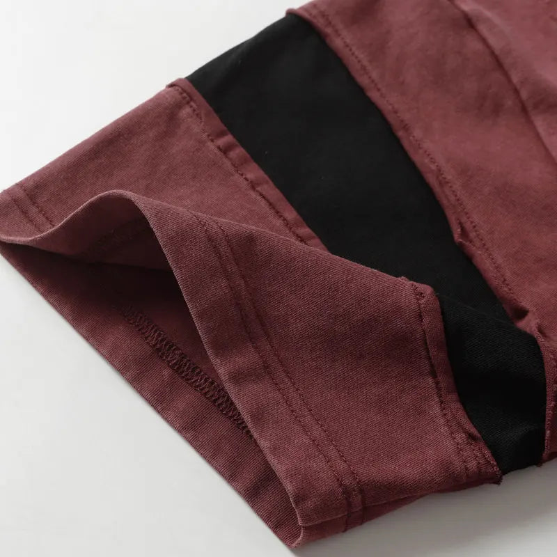 Men Vintage T-Shirt Y2K Grunge Patchwork Sport Urban Tshirt Streetwear Hip Hop Harajuku Punk Gothic Baggy Casual Cotton Top