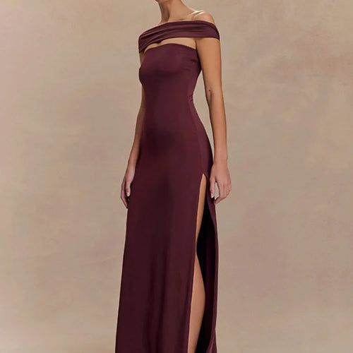 Load image into Gallery viewer, Off-shoulder Strapless Sexy Maxi Dress Women Gown Fashion  Sleeveless Backless High Waist Split Club Party Long Dress
