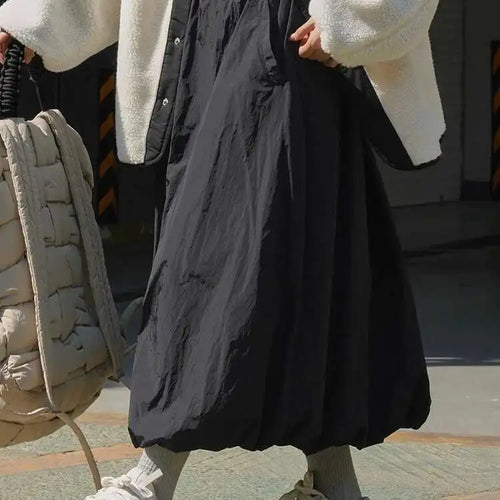 Load image into Gallery viewer, High Elastic Waist Blue Thick Cotton-padded Aline Half-body Skirt Women Fashion Tide New Autumn Winter 2025 1DH2758
