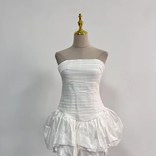 Load image into Gallery viewer, Hit Color Printing Slimming Dresses For Women Strapless Sleeveless High Waist Temperament Dress Female Fashion New
