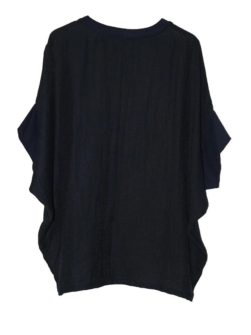 Women Beige Striped Printed Big Size Thin T-shirt New Round Neck Half Batwing Sleeve Fashion Spring Summer 2025 1DJ1570