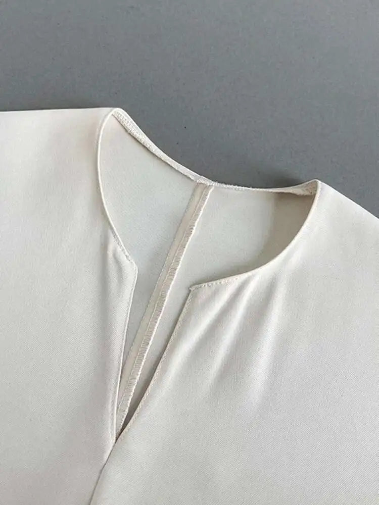 Women Black Buckle Long Elegant Dress New Round Neck Three-quarter Sleeve Loose Fit Fashion Spring Autumn 2025 1DE7880