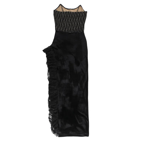 Load image into Gallery viewer, Elegant Lace Strapless Maxi Dress For Women Fashion Black Sleeveless Backless Bodycon Club Party Sexy Long Dress

