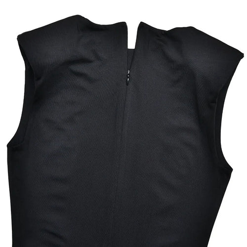 Load image into Gallery viewer, Sleeveless Ruched Sexy Maxi Dress For Women Gown Fashion Black O Neck High Waist Bodycon Club Party Long Dress Vestido
