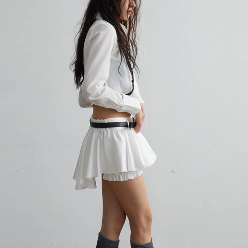 Load image into Gallery viewer, Women White Brief Cotton Elegant Plain Short Blouse New Lapel Long Sleeve Shirt Fashion Tide Spring Autumn 2025 1DH7516
