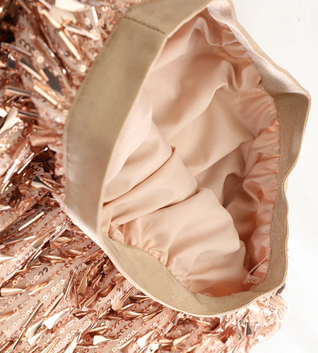 High Elastic Waist Khaki Sequins Shining Elegant Long Party Half-body Skirt Women Fashion New Spring Autumn 2025  1DJ1076