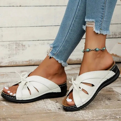 Load image into Gallery viewer, Women&#39;s Sandals Sweet Summer Shoes Woman Heels Sandals Summer Slippers Sandalias De Mujer Inddor Outdoot Heeled Footwear Women
