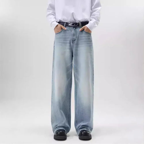 Load image into Gallery viewer, Summer Mens Jeans Vintage Distressed Straight Wide Leg Baggy Denim Pants Streetwear New Fashion Men Trousers Spring 9W1547
