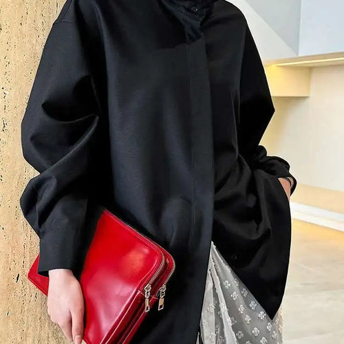 Load image into Gallery viewer, Women Green Brief Elegant Big Size Blouse New Stand Collar Long Sleeve Shirt Fashion Tide Spring Autumn 2025 1DH6652
