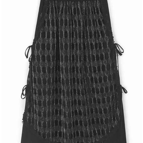 Load image into Gallery viewer, black T-shirt Half-body Skirt Two Pieces Suit New Round Neck Long Sleeve Women Fashion Tide Spring Autumn 2025 1DH8643
