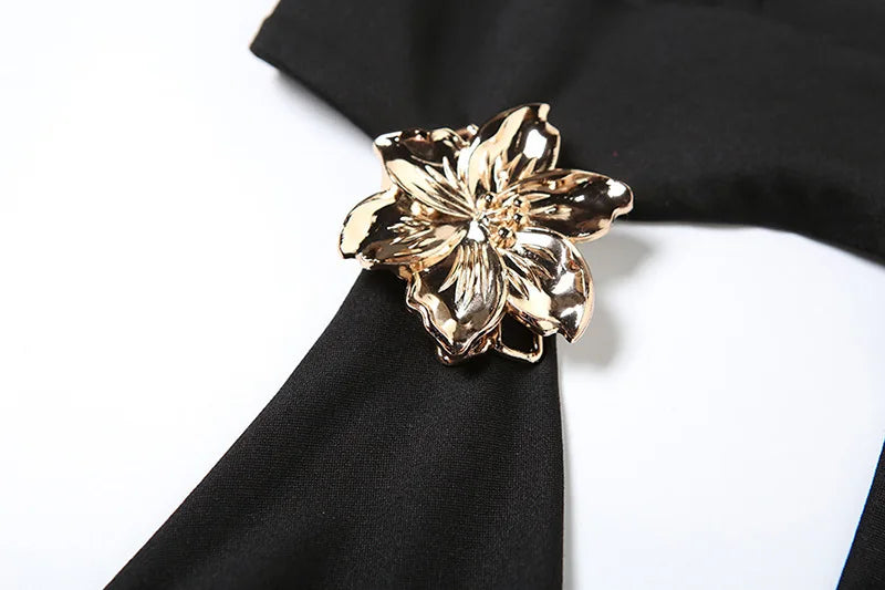 Sexy Sleeveless Skirt Two Pieces Sets For Women Metal Buckle Backless Tops And Thigh Split Long Skirt Two Pieces Sets