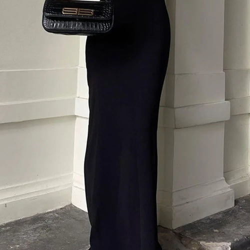 Load image into Gallery viewer, Fashion For Women Black Long Skirts High Waist Slim Seamless Elegant Ladies Gown Casual Summer 2024 New Female Maxi Skirts
