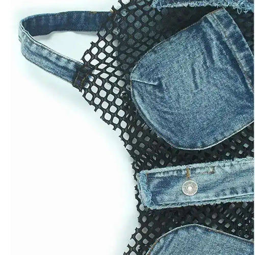 Load image into Gallery viewer, Big Size Denim Vest Wide Leg Pants Two Piece Suit New V-Neck Sleeveless Women Fashion Tide Spring Autumn 20251DH9963
