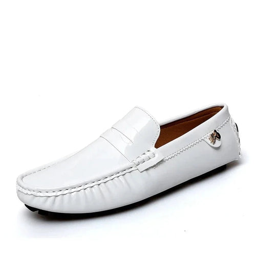 Load image into Gallery viewer, Men Casual Shoes Slip-on High Quality Pu Leather Glossy Loafers Fashion Footwear Designer Breathable Driving Shoes
