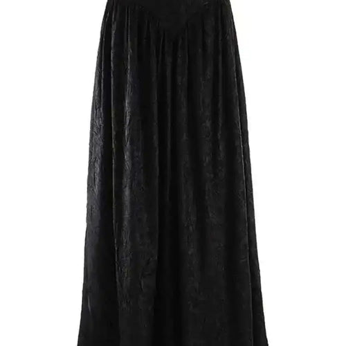 Load image into Gallery viewer, Women Dark Gold Color Pleated Elegant Long A-line Half-body Skirt High Wais Fashion Tide New Spring Autumn 2025 1DF9488
