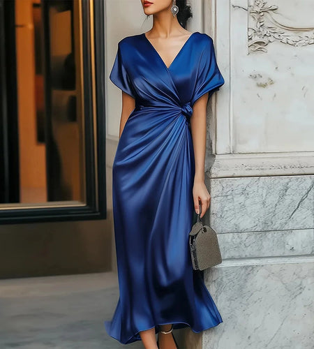 Asymmetric Banquet Dresses for Women Summer Fall V-neck Wedding Guest Dresses Elegant Birthday Maxi Dresses Woman 2025