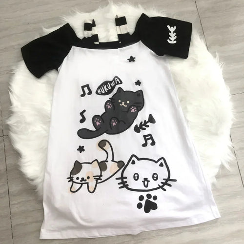 Load image into Gallery viewer, Japanese Women Off Shoulder Graphic T Shirts Y2k Kawaii Cute Cartoon Print T-shirt Top Summer Aesthetic Grunge Fairy Tees
