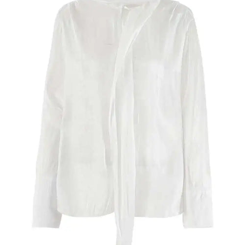 Load image into Gallery viewer, Women Black Organza Elegant Big Size Blouse New Scarf Collar Long Sleeve Shirt Fashion Tide Spring Autumn 2025 CPG2114
