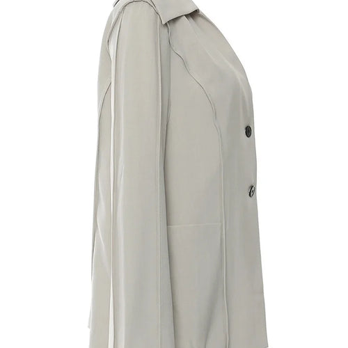 Load image into Gallery viewer, Women Gray Belted Pocket Elegant Big Size Blazer New V-neck Long Sleeve Jacket Fashion Tide Spring Autumn 2025 1DH7640
