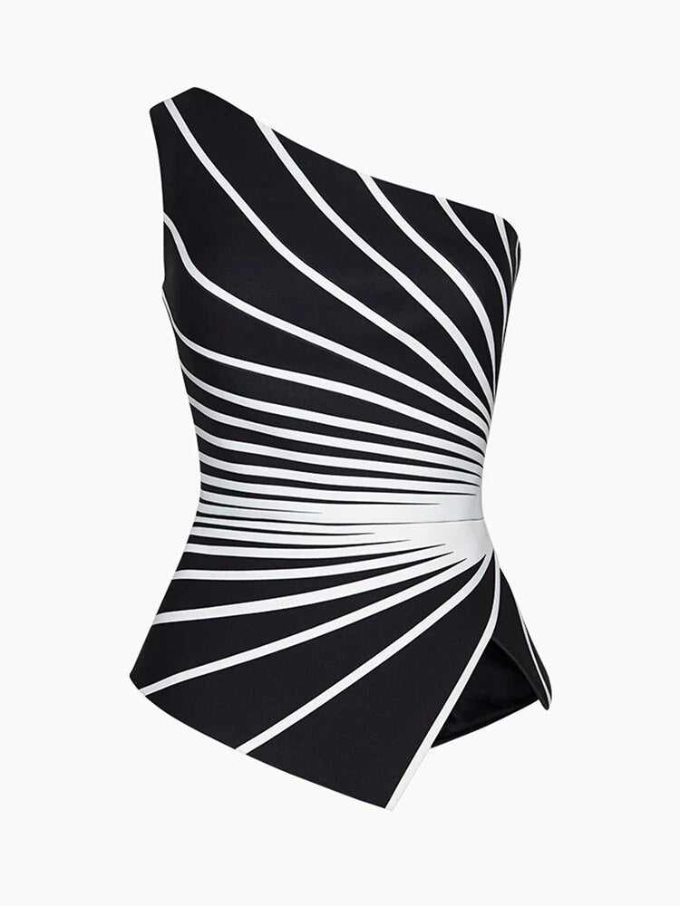 Summer Hit Color Tank Tops For Women Asymmetrical Diagonal Collar Sleeveless Pullover Summer Vest Female Fashion