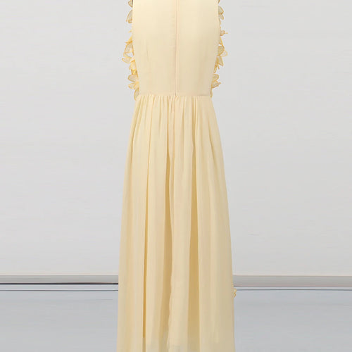 Load image into Gallery viewer, Solid Spliced 3D Flower Elegant Long Dresses for Women Round Neck Sleeveless High Waist Dress Female Clothing New
