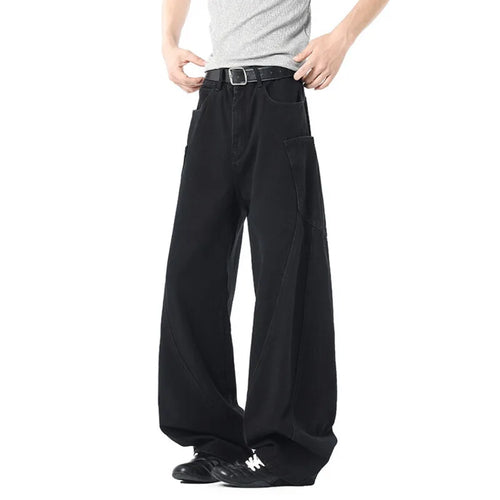 Load image into Gallery viewer, Men's Jeans New American High Street Design Loose Solid Color Washed Casual Male Straight Leg Denim Pants Spring 2025
