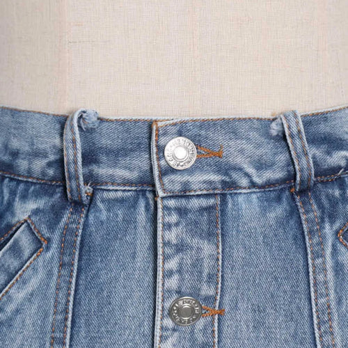 Load image into Gallery viewer, Patchwork Mini Short Pants For Womens High Waist A Line Denim Solid Minimalsit Shorts Skirts Female Clothing Summer
