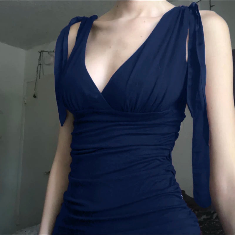 Elegant Solid Sleeveless With Folds Tank Tops Women Summer V-Neck Slimming Clothes 2025 Casual Fashion Basic Vest New