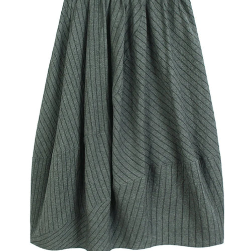 Load image into Gallery viewer, High Elastic Waist Black Striped Pocket Casual A-line Half-body Skirt Women Fashion Tide New Spring Autumn 2025 1DJ1205
