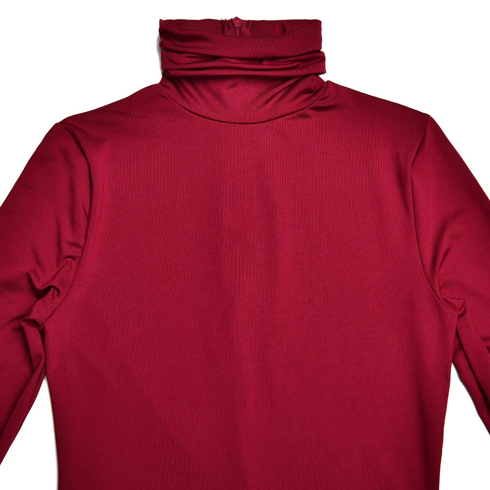 Turtleneck Long Sleeve Maxi Dress For Women Fashion Irregular Bodycon Long Dress Femme Temperament Evening Dress