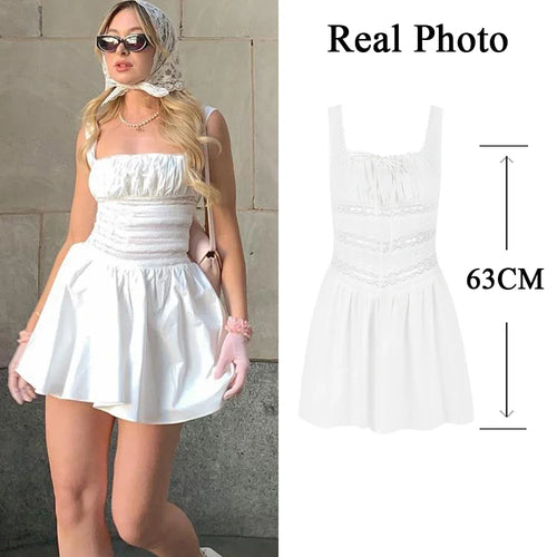 Load image into Gallery viewer, Elegant Casual Women's Dresses 2022 Cotton White Dress Sexy Birthday Dress V Neck A Line Holiday Lace Party Dresses Vintage
