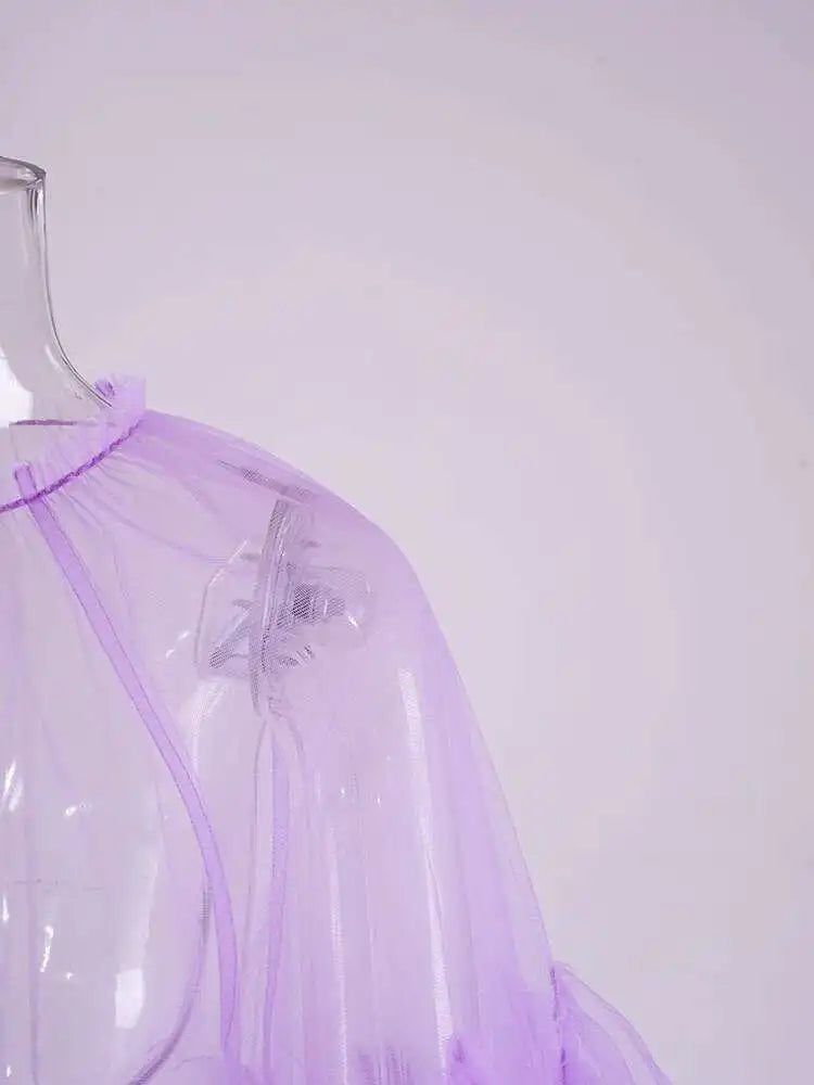 Women Black Ruffles Long Big Size Dress New Round Neck Three-quarter Sleeve Loose Fit Fashion Spring Summer 2025 JR77101