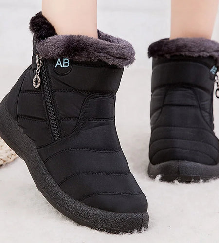 Women's Boots Women's Ankle Boots With Fur Winter Shoes Women Low Heels Winter Boots Snow Waterproof Botas Mujer Winter Footwear