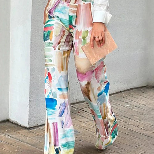 Load image into Gallery viewer, Spring Summer Loose Printed Pants 2024 New Leisure Fashion High Waisted Office Trousers For Women
