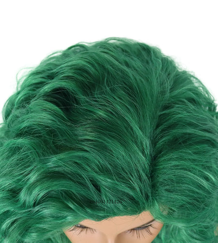 Green Cosplay Wigs for Women Synthetic Carnival Party Green Wigs for Women 28 Inch Long Curly Wavy Hairstyles Fashion Wig Female