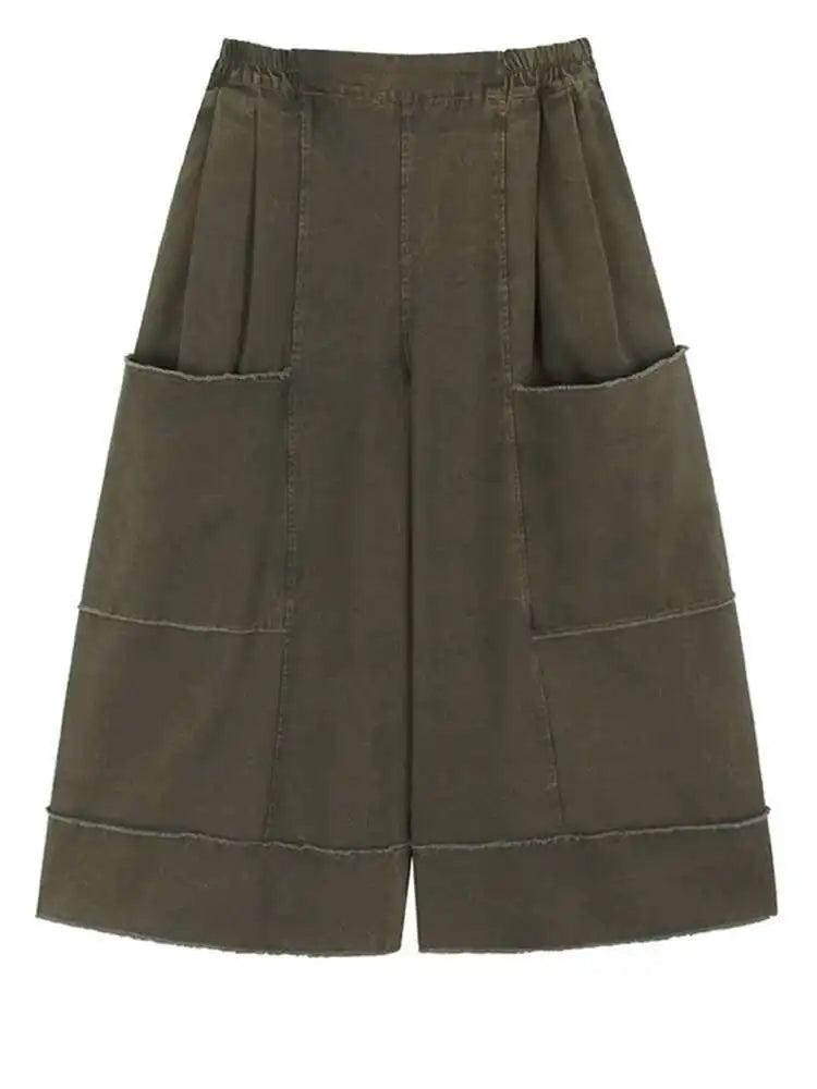 High Waist Black Pockets Burr Fold Vintage Wide Leg Jeans New Women Trousers Fashion Tide Spring Autumn 2025 1DH9666