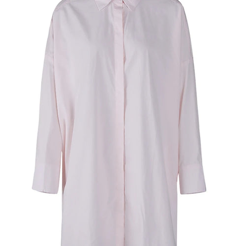 Load image into Gallery viewer, Women pink Color Brief Big Size Long Casual Blouse New Lapel Long Sleeve Shirt Fashion Tide Spring Autumn 2025 1LD2024
