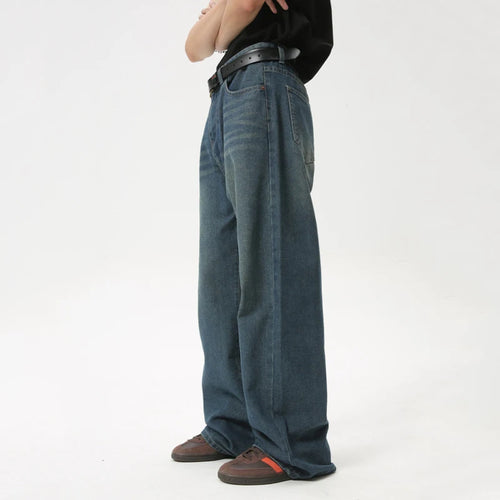 Load image into Gallery viewer, High Street Causal Men&#39;s Straight Denim Pants Fashion Loose Wide Leg Male Vintage Trousers Summer Tide 9C6159
