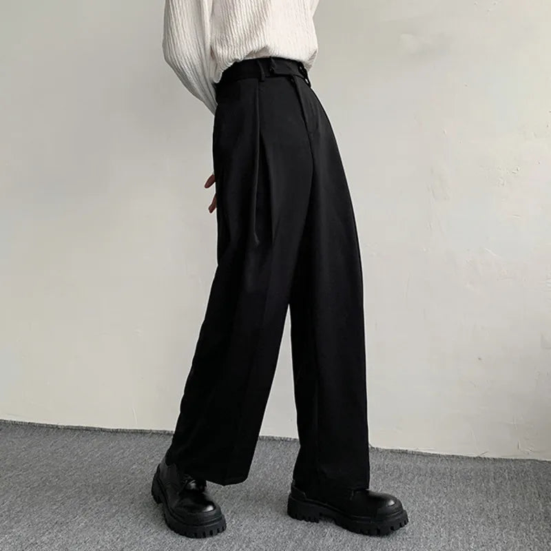 Fashion Casual Men's Straight Suit Trousers Male Loose Solid Color Wide Leg Pants Spring Menwear Trend 9A7641