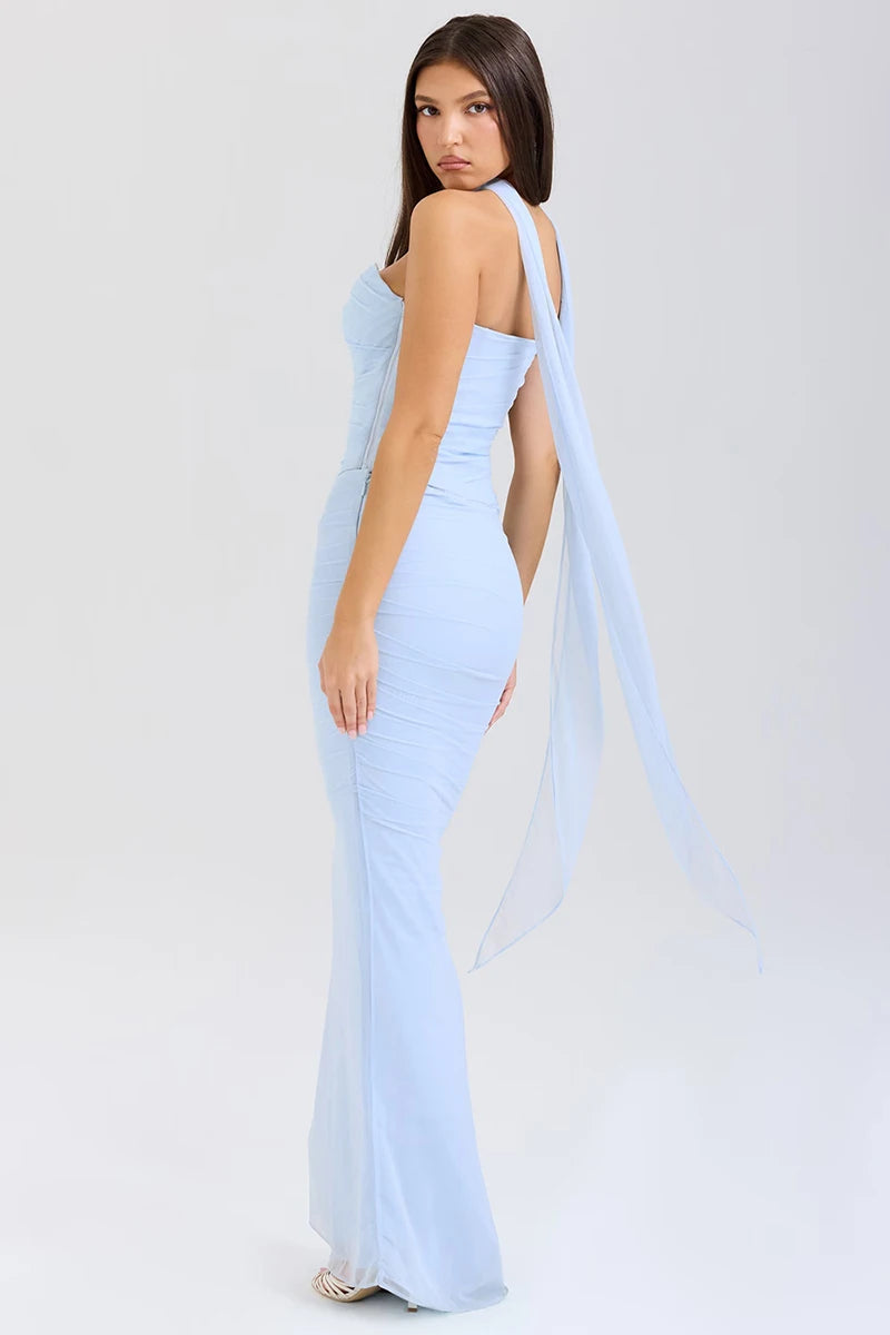 Sexy Two Pieces Sets For Women Strapless Off-shoulder Sleeveless Tops And Elegant High Waist Long Skirt Two Pieces Sets